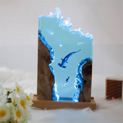 Hammerhead Shark and Diver Resin Night Light,Resin Lamp ( Best Gift 🎁 )