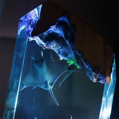 Manta ray, diver, wood sculpture, epoxy resin lamp ( Best Gift 🎁 )