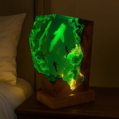 Ocean Whale Shark Resin Night Light, Handmade Wooden Crafts( Best Gift 🎁 )